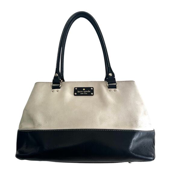 Kate Spade Berkeley Lane Quinn Tote Colorblock Black and White - Picture 1 of 15